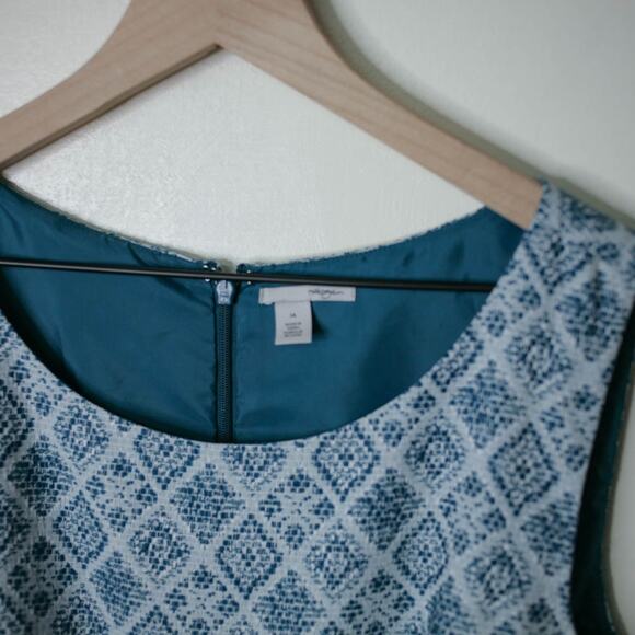 Halogen Sleeveless Fit & Flare Teal Diamond Dress 14 NWT - Picture 4 of 8